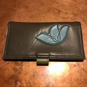 Queen Bee Creations Vegan Gray Leather Flower